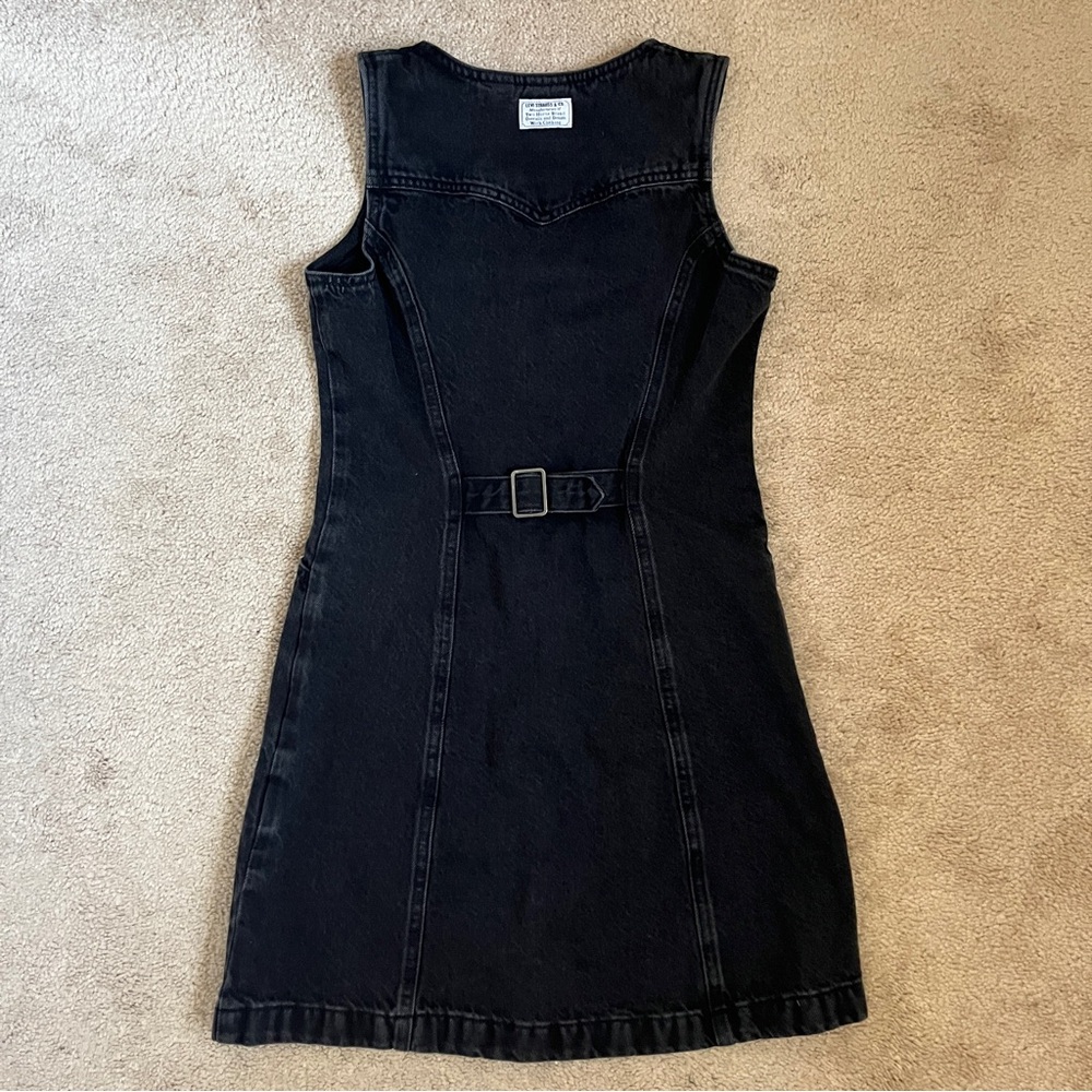 Levi’s Vianna Vest Black Grey Denim Sleeveless Button-Down Dress size XS - Picture 10 of 15